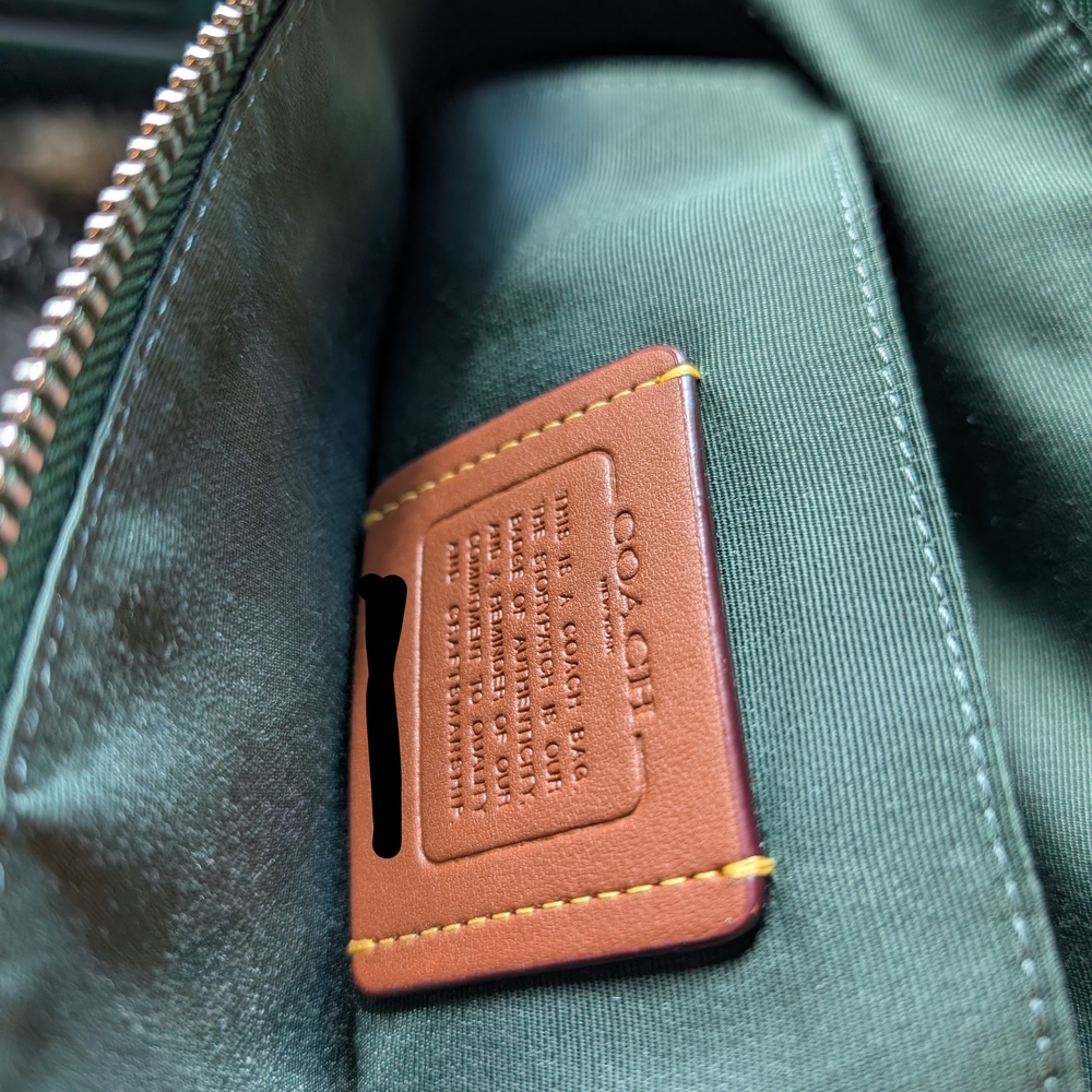 Coach Emerald Green Pebbled Leather Satchel with Removable Strap - Picture 5 of 5